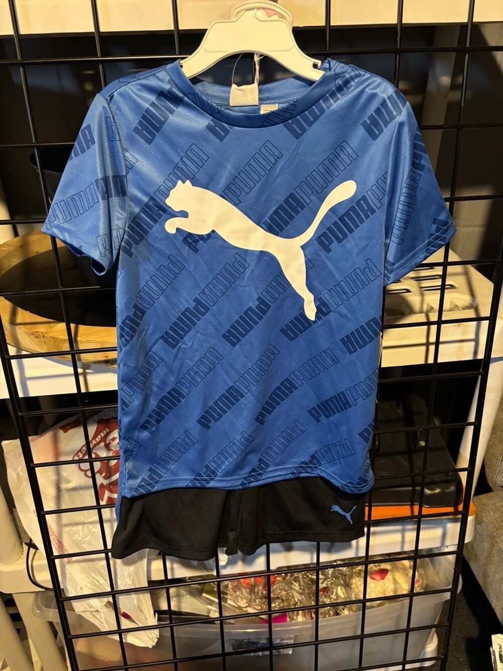 Puma Boys 2-Piece Athletic Set Blue and Black Size 6